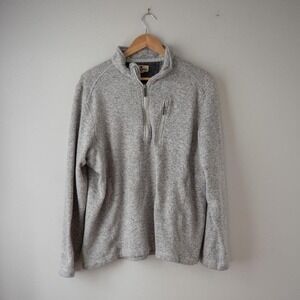 Men's Gray Woolrich Quarter-Zip‎ Sweater